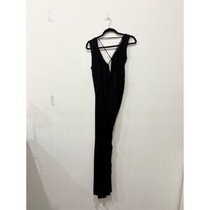 Alberta Ferretti Sleeveless Ruched Asymmetrical Maxi Dress Black Women's Size 8